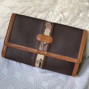 Vintage 80’s Leonard Paris Textured Clutch with Floral Accents